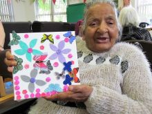 Decoupage Wall Art Craft Session for Older People with Age UK Sandwell Birmingham