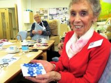 Applique flowers made at Compton Hospice to create part of a Remembrance Wreath which was displayed at the Commonwealth Heads of Government Meeting in London