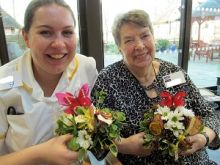 Mary Stevens Hospice in Stourbridge - Art &amp; Craft Session.  Patients, Volunteers and Staff enjoying themselves with some creative therapy!