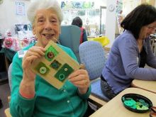 This simple Textiles Applique Workshop at Compton Care Hospice Wolverhampton was enjoyed by all abilities.  The activity was planned so that it could be worked on at the craft table or on a lap tray.